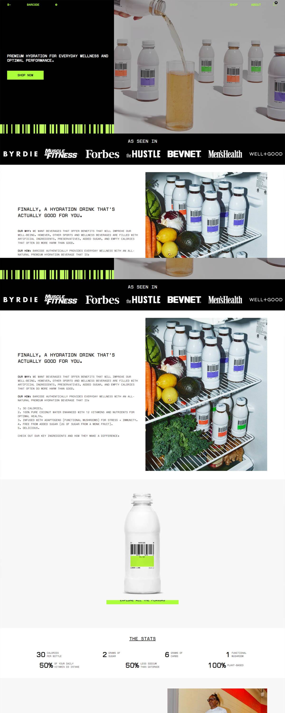eCommerce website: Drink Barcode