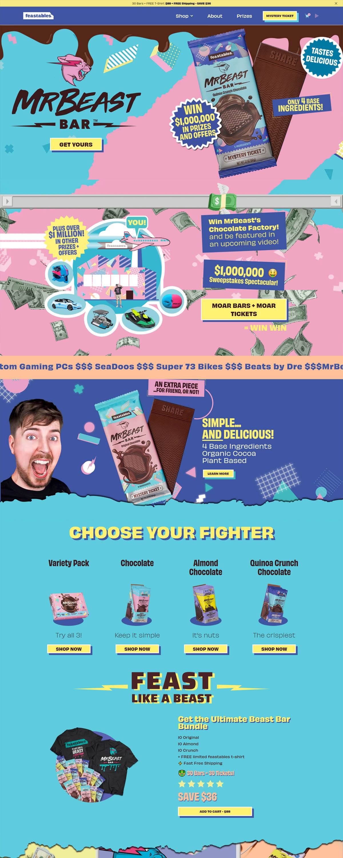 eCommerce website: Feastables