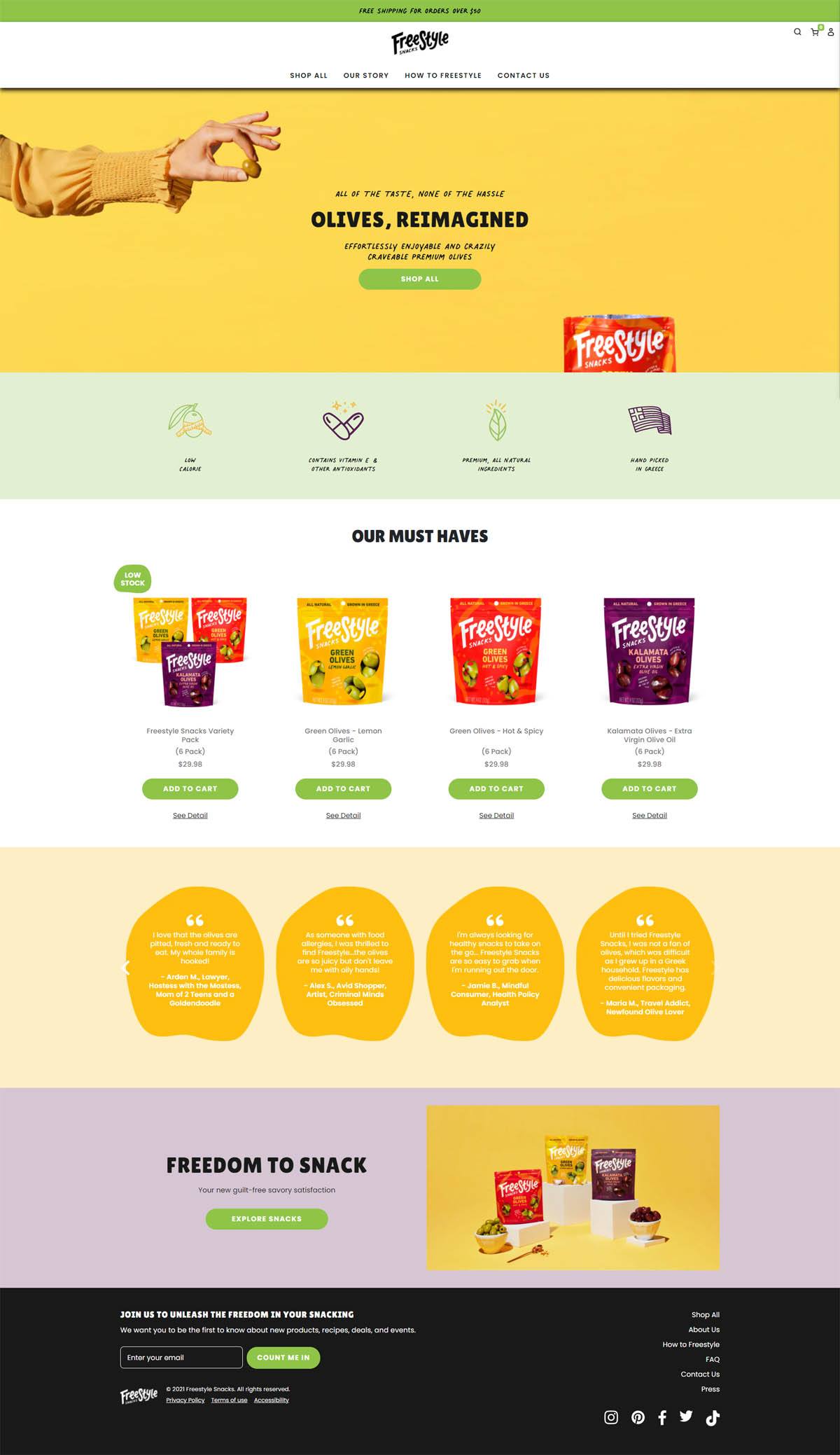 eCommerce website: Freestyle Snacks