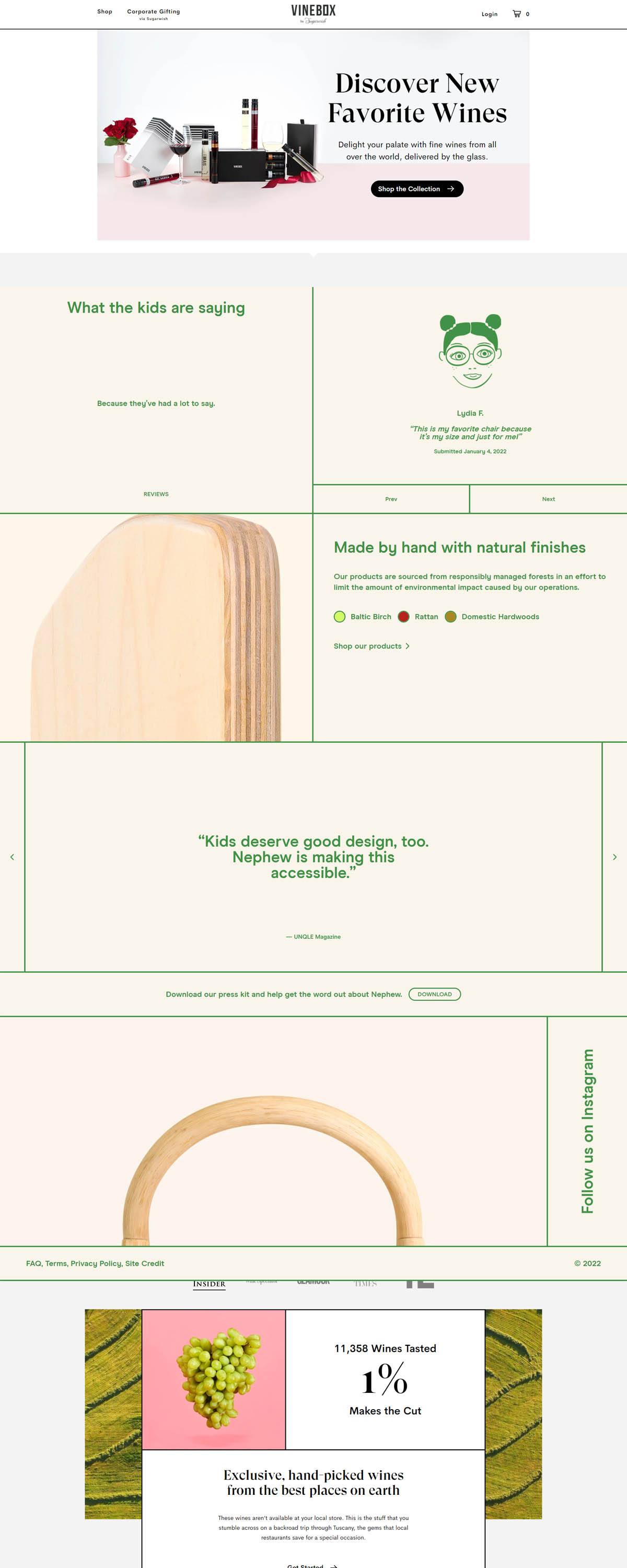 eCommerce website: Nephew