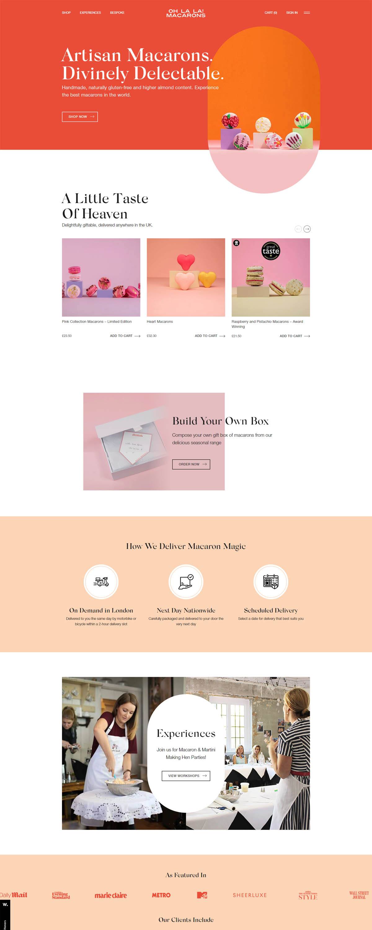 eCommerce website: Ohlala Macarons