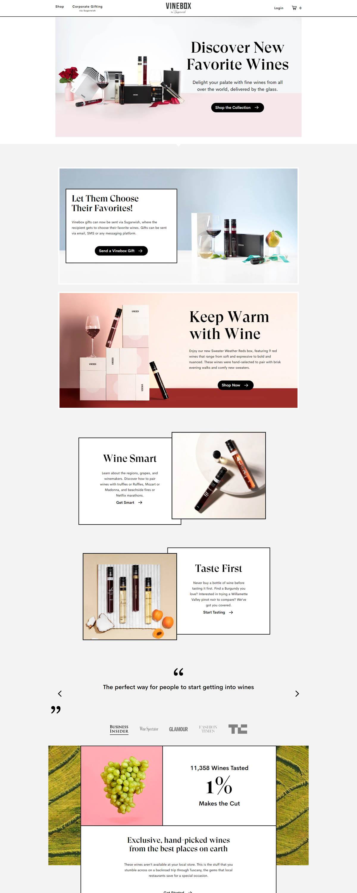 eCommerce website: Vinebox