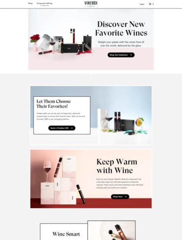 eCommerce website: Vinebox