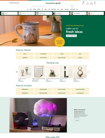 eCommerce website: UncommonGoods