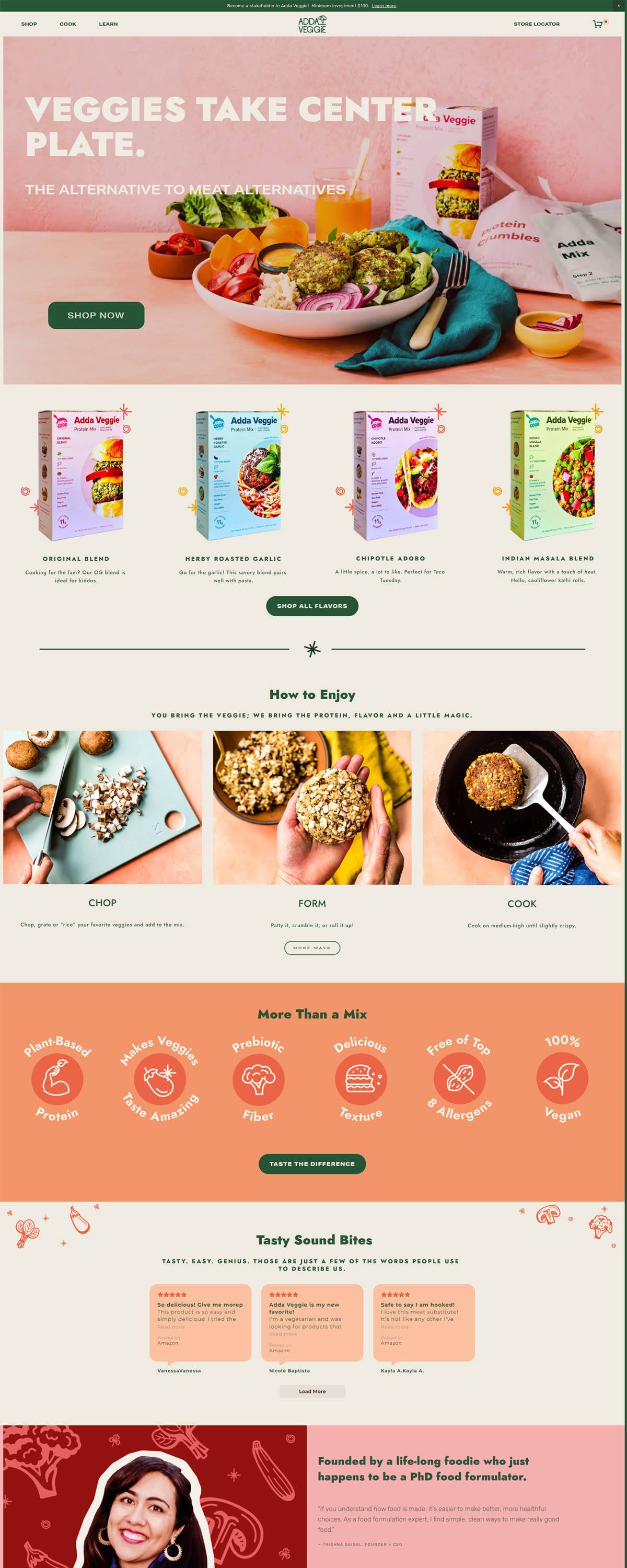eCommerce website: Adda Veggie