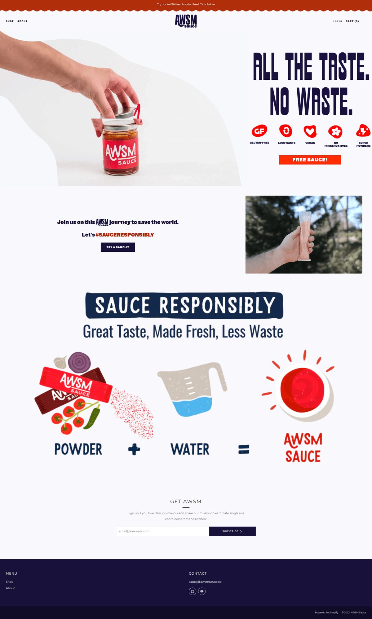 eCommerce website: AWSM Sauce