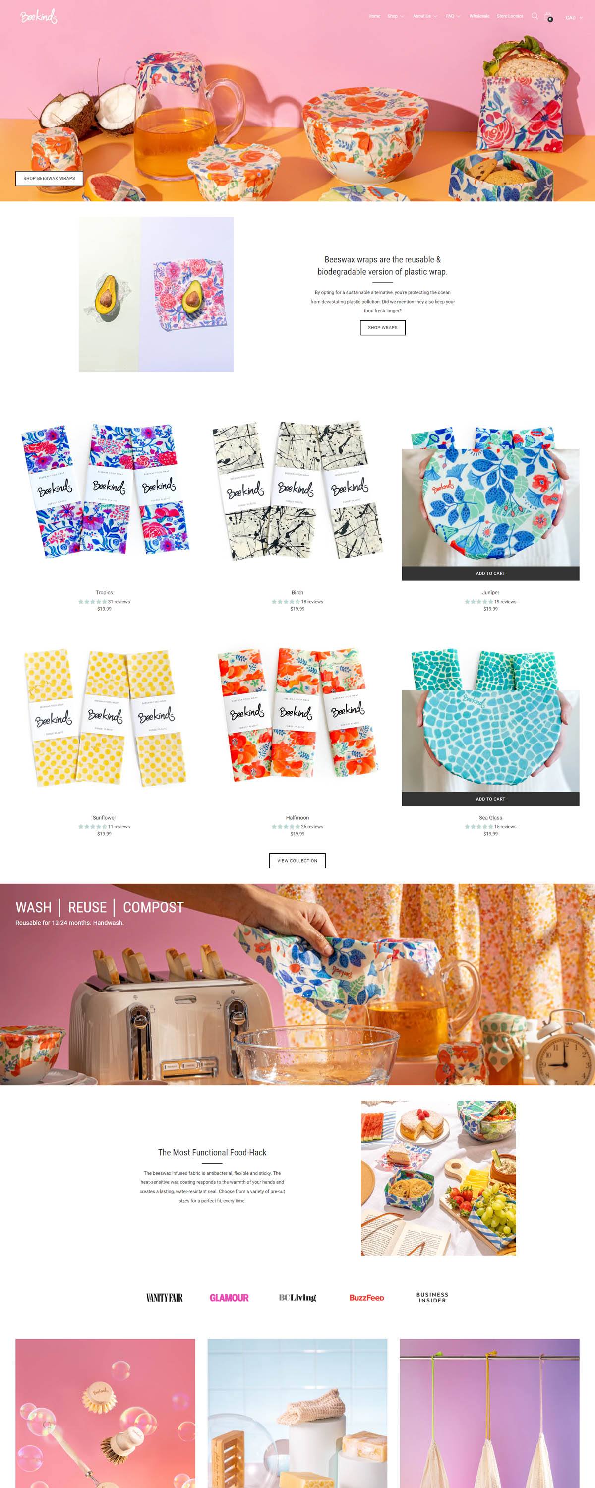 eCommerce website: Beekinds