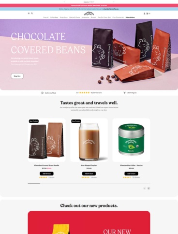eCommerce website: Chamberlain Coffee