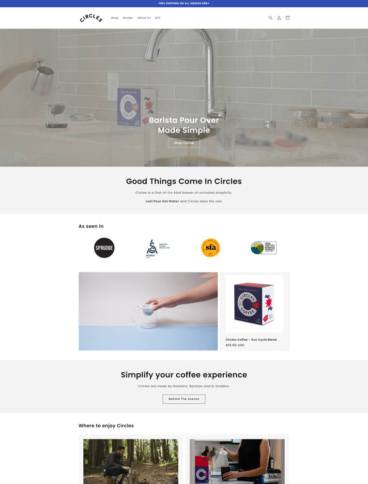 eCommerce website: Circles Coffee