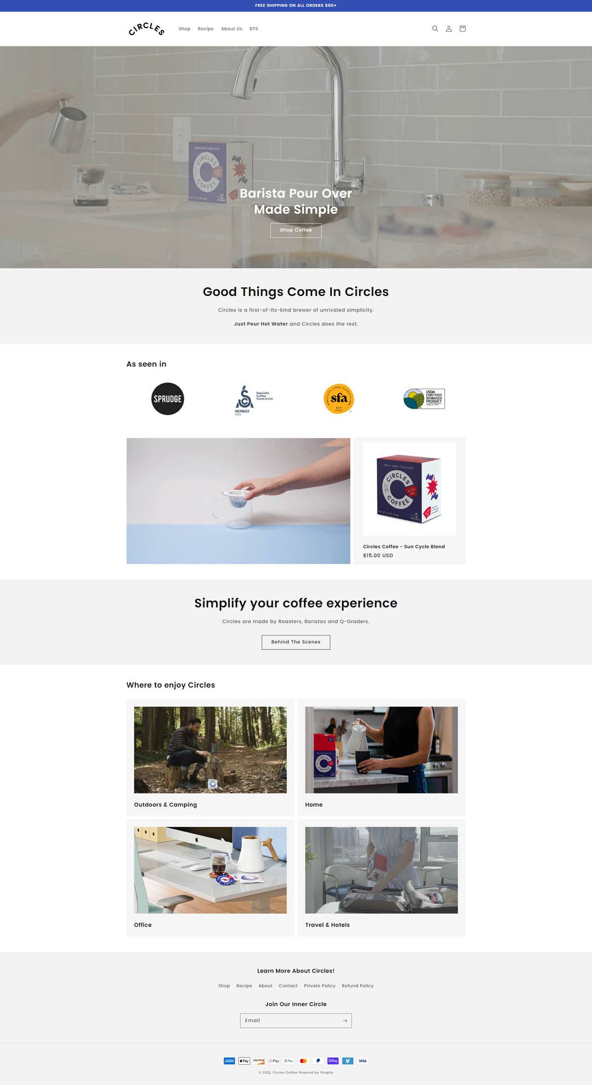 eCommerce website: Circles Coffee