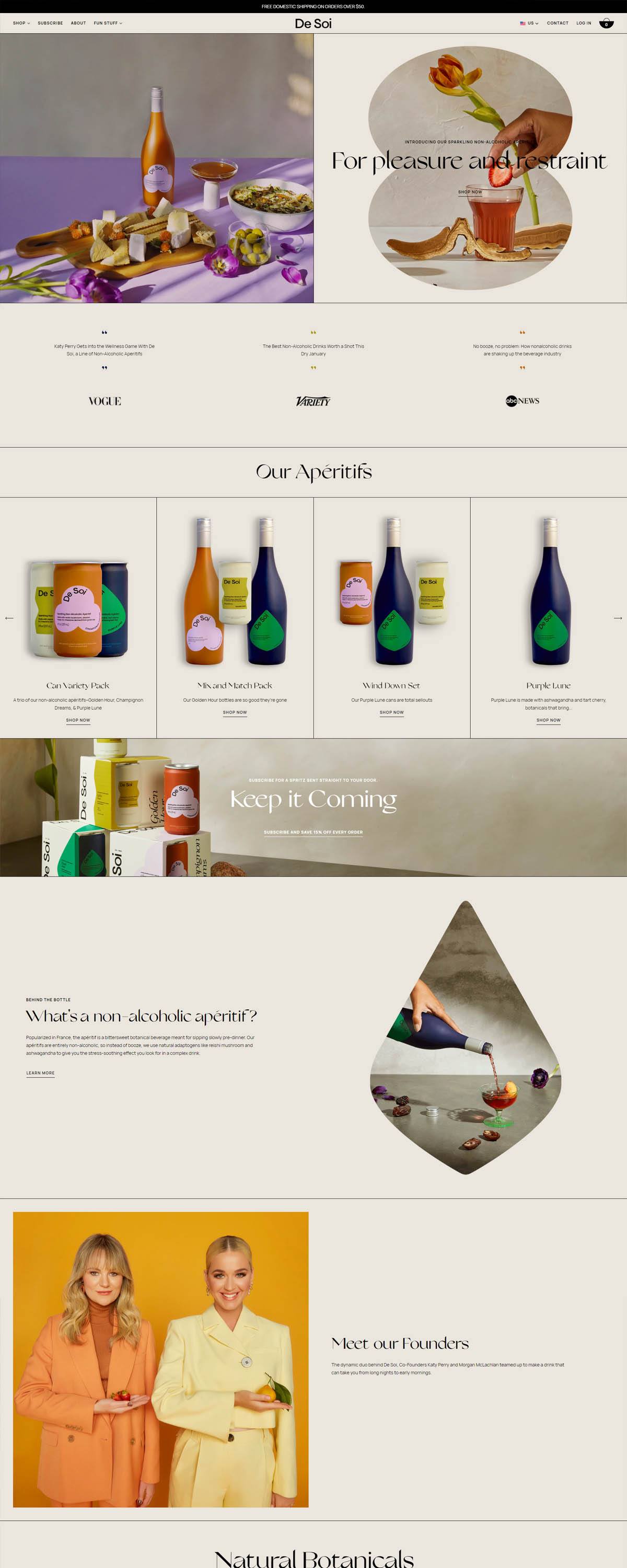 eCommerce website: De Soi