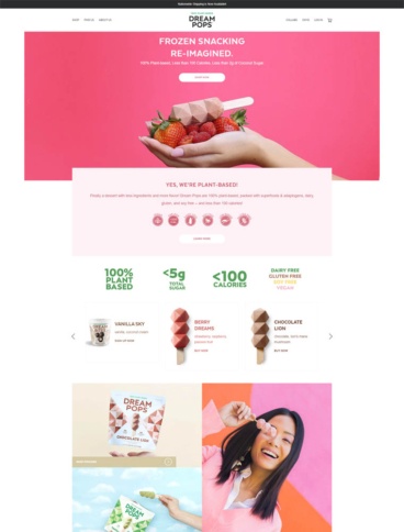 eCommerce website: Dream Pops