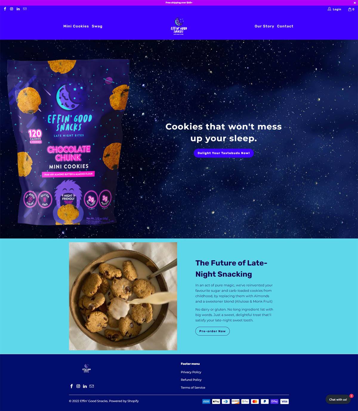 eCommerce website: Effin’ Good Snacks