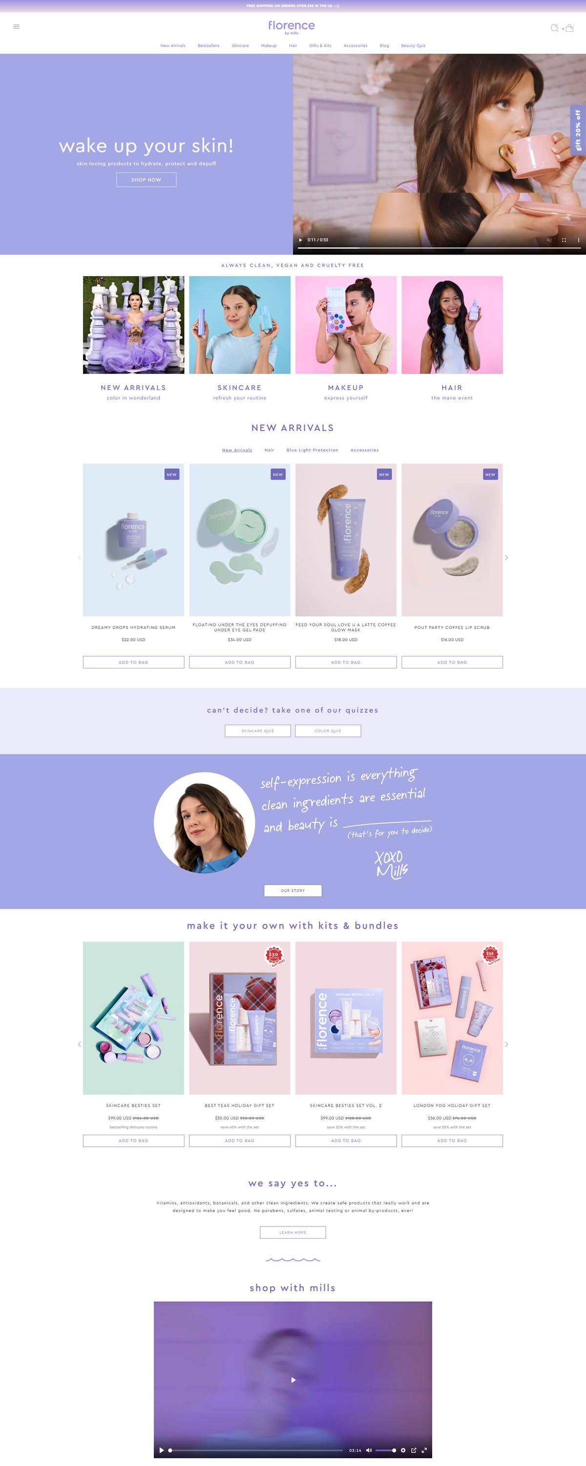 eCommerce website: Florence by Mills