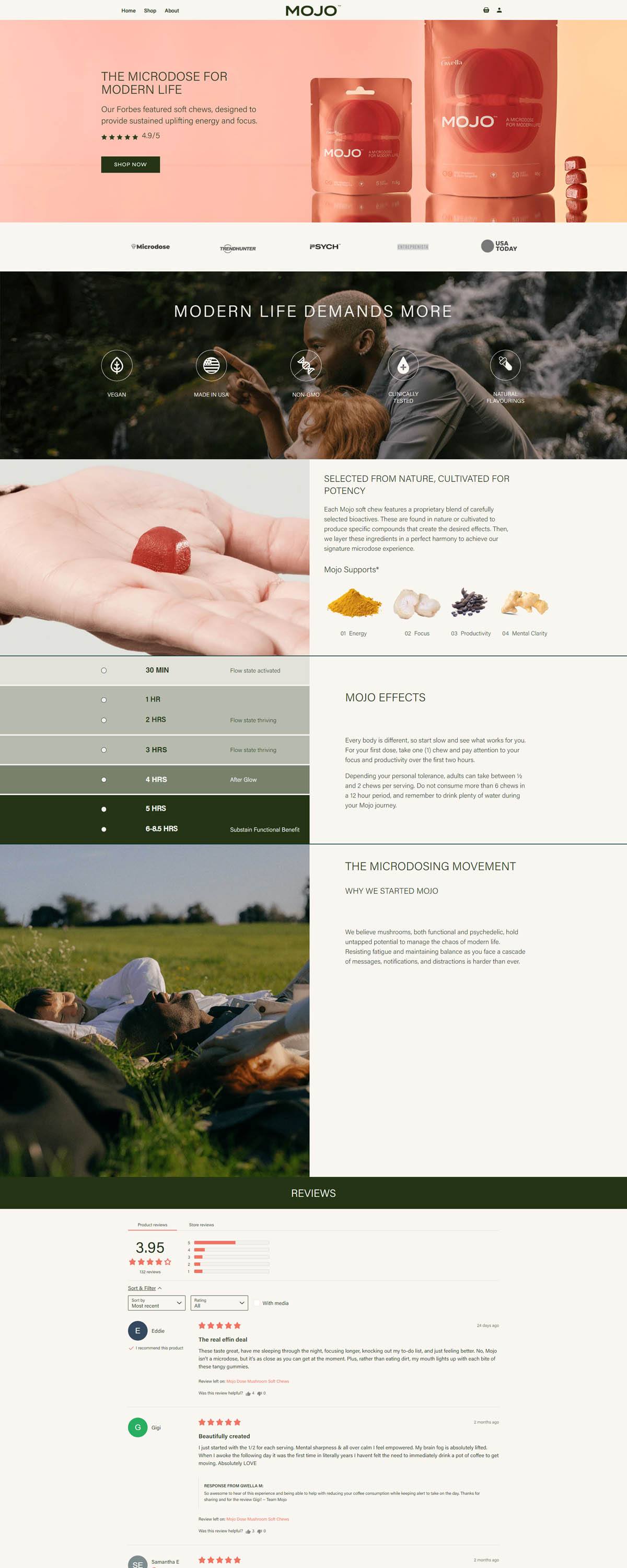 eCommerce website: Mojo