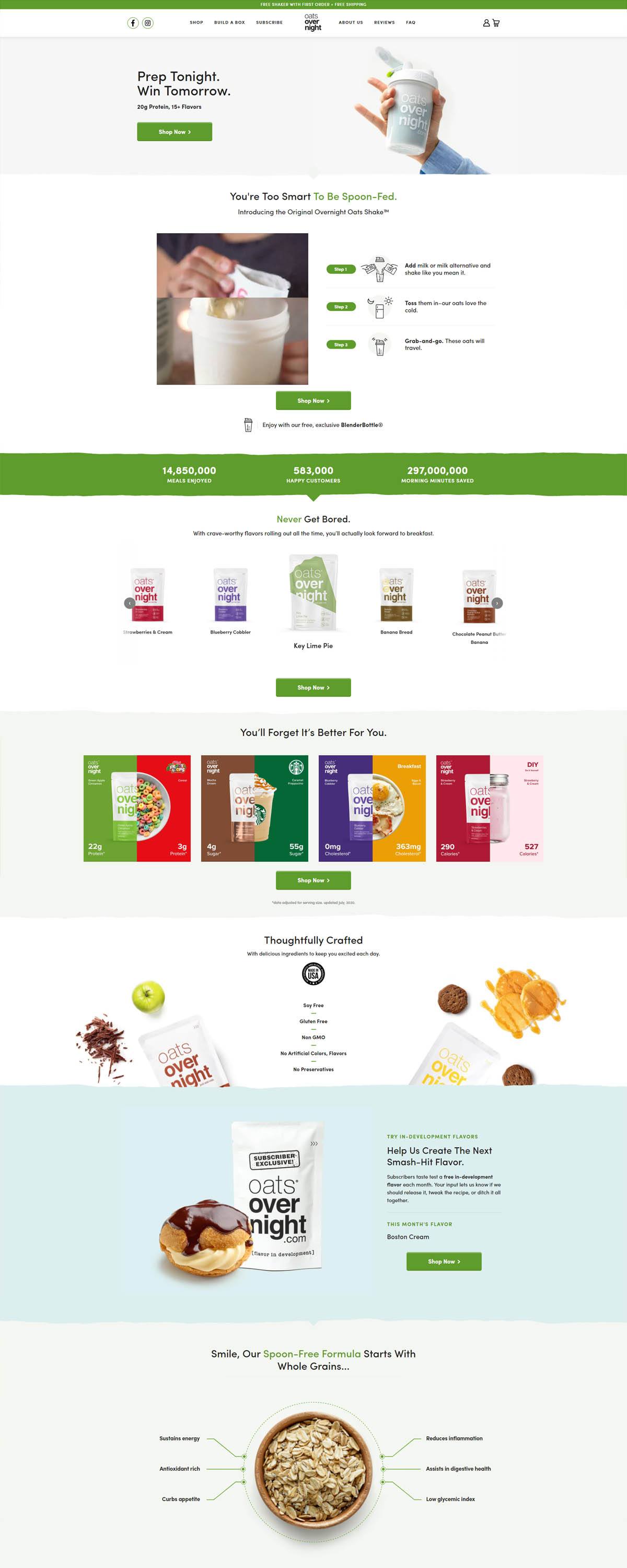 eCommerce website: Oats Overnight