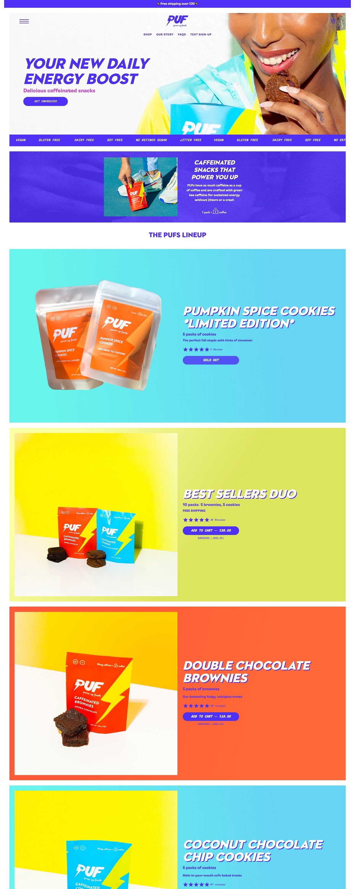 eCommerce website: Power Up Foods