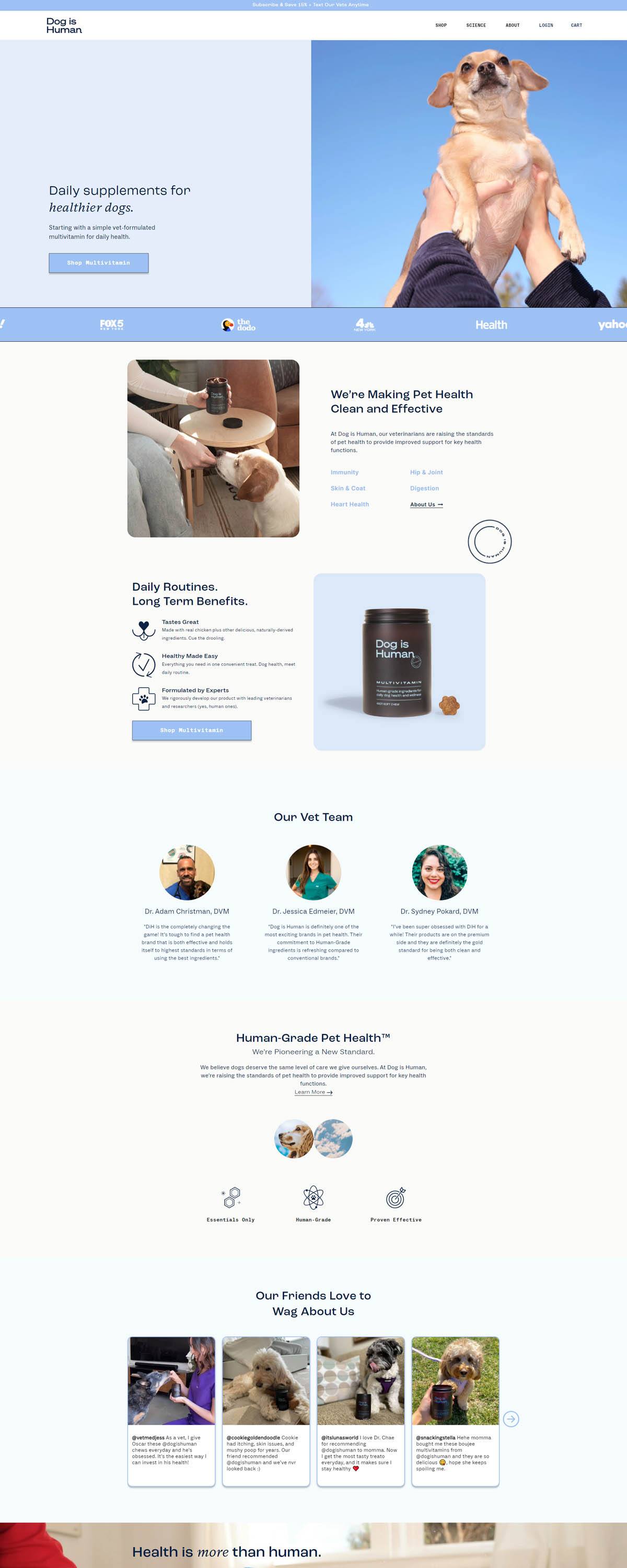 eCommerce website: Dog is Human