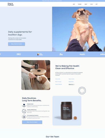 eCommerce website: Dog is Human