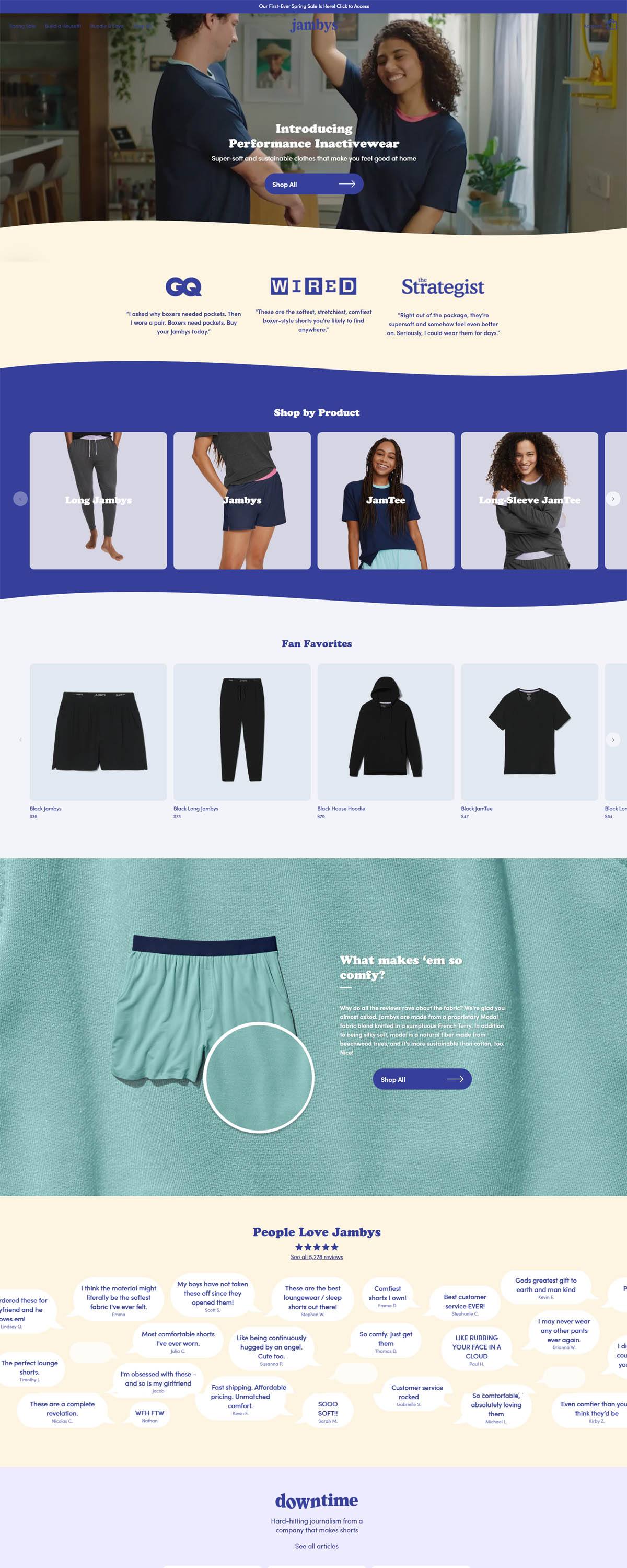 eCommerce website: Jambys