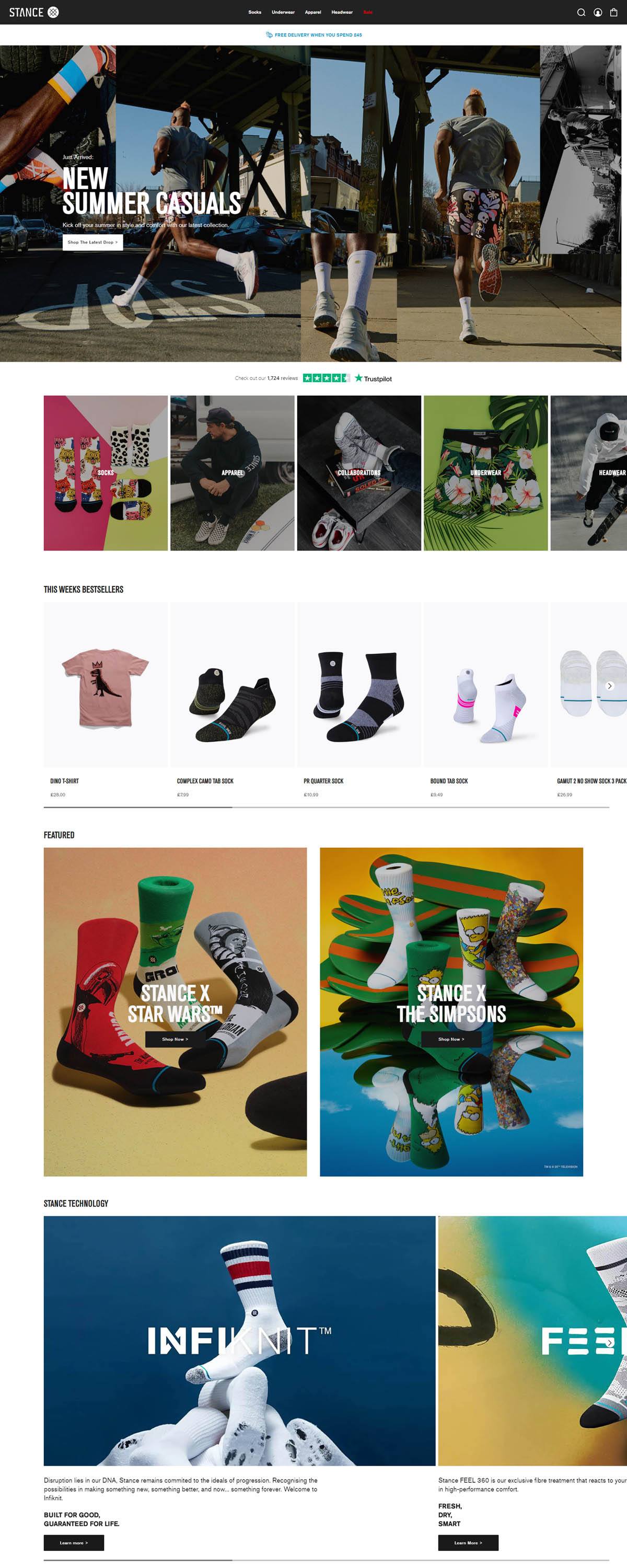 eCommerce website: Stance