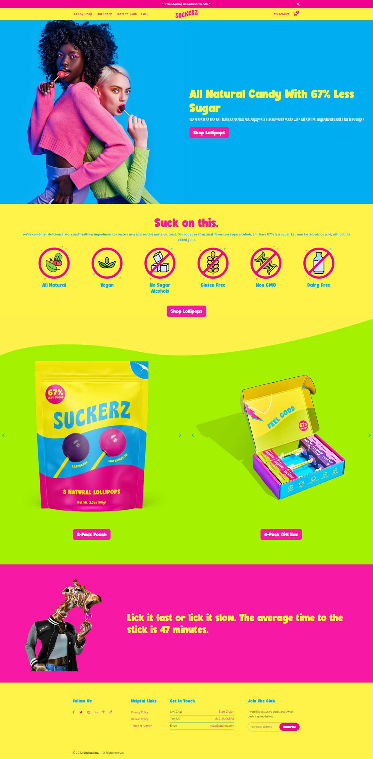 eCommerce website: Suckerz