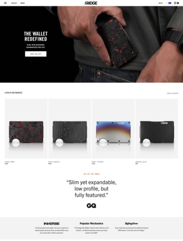 eCommerce website: The Ridge EU