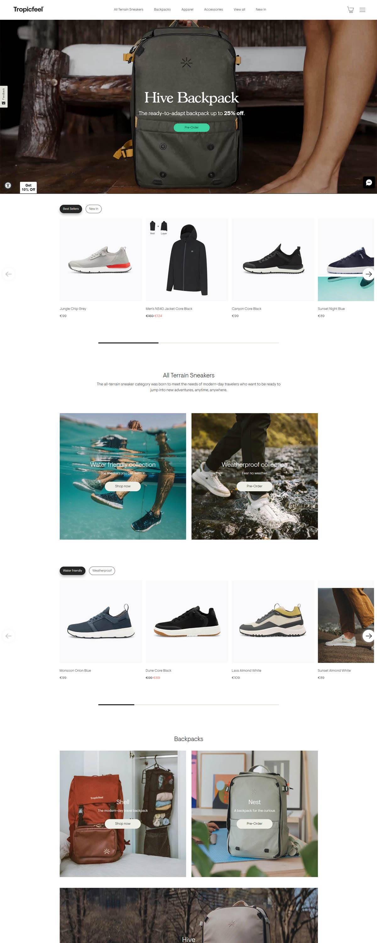eCommerce website: Tropicfeel