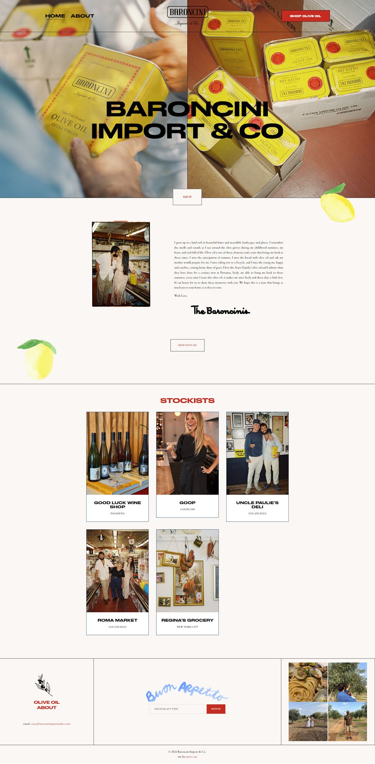 eCommerce website: Baroncini