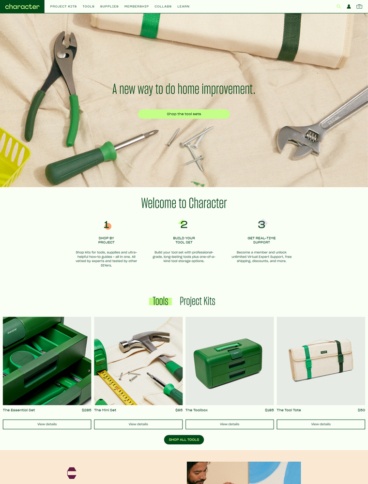 eCommerce website: Character