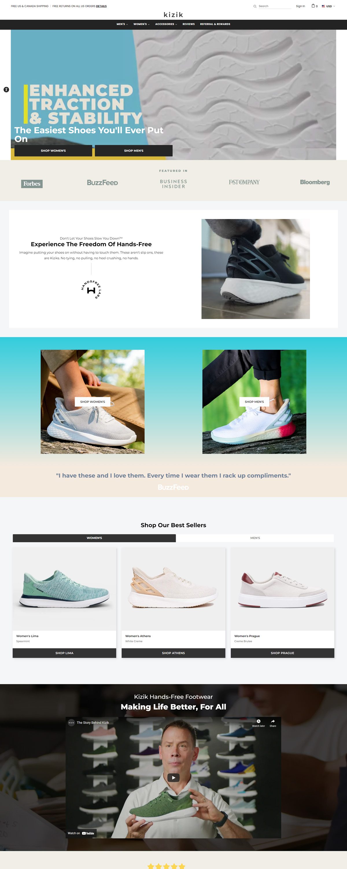 eCommerce website: Kizik