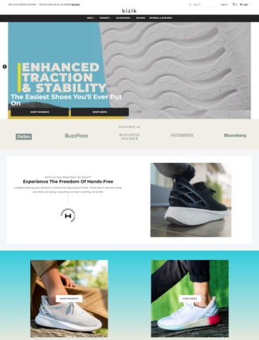 eCommerce website: Kizik