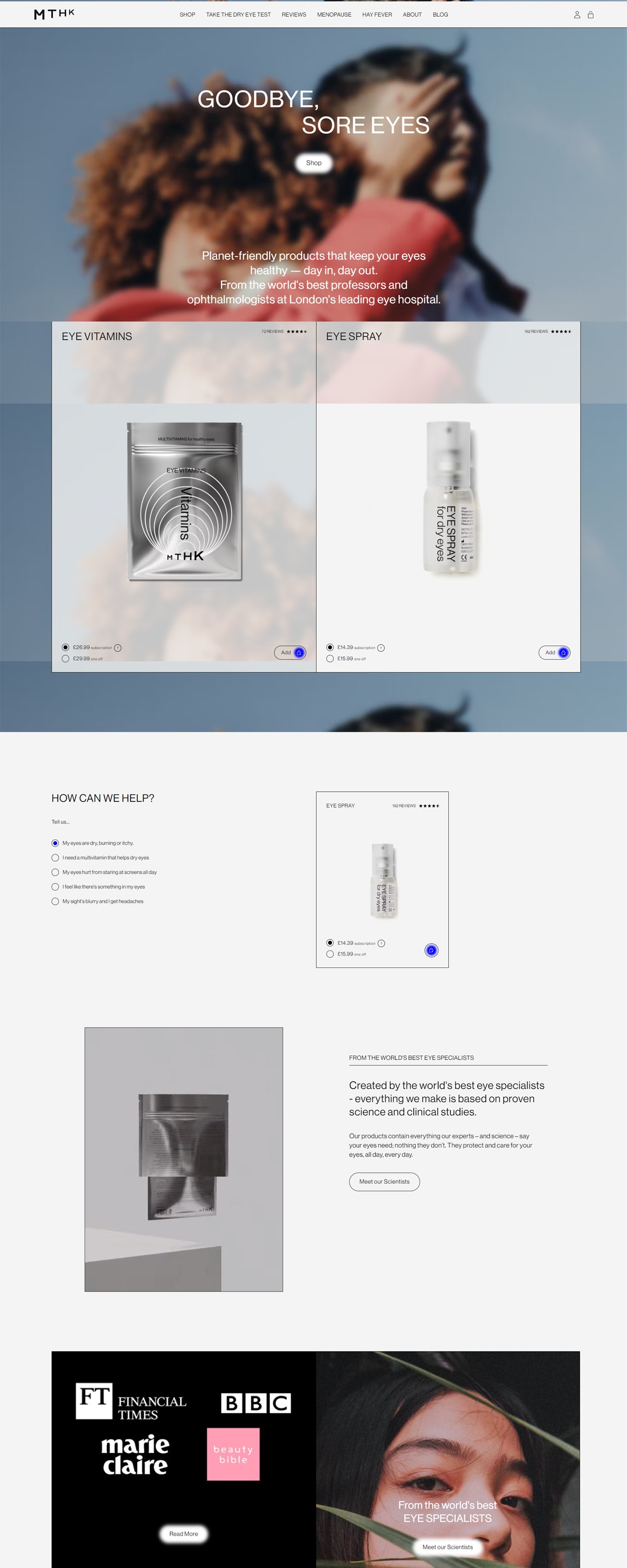 eCommerce website: MTHK