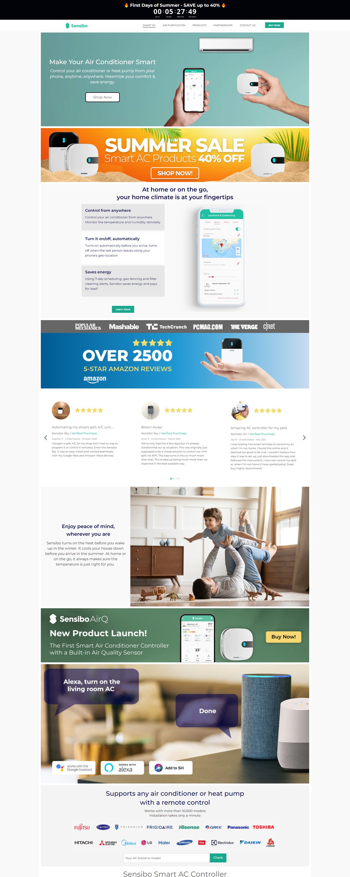 eCommerce website: Sensibo