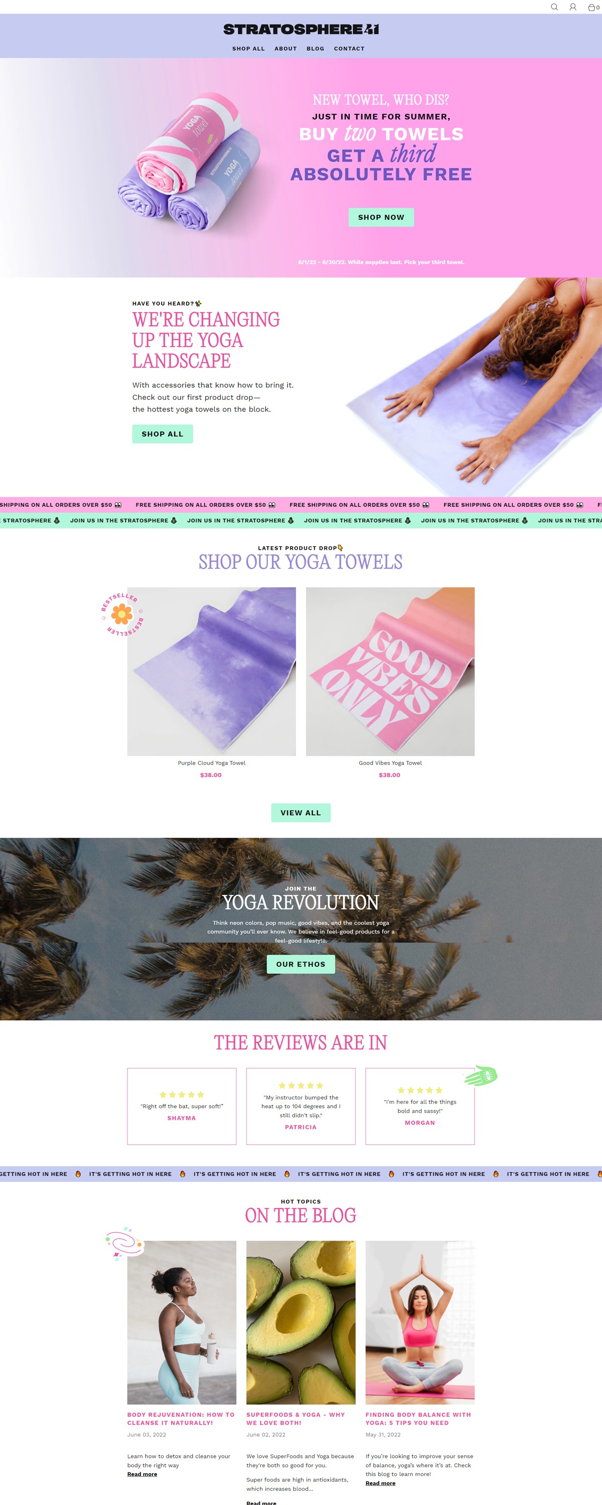 eCommerce website: Stratosphere