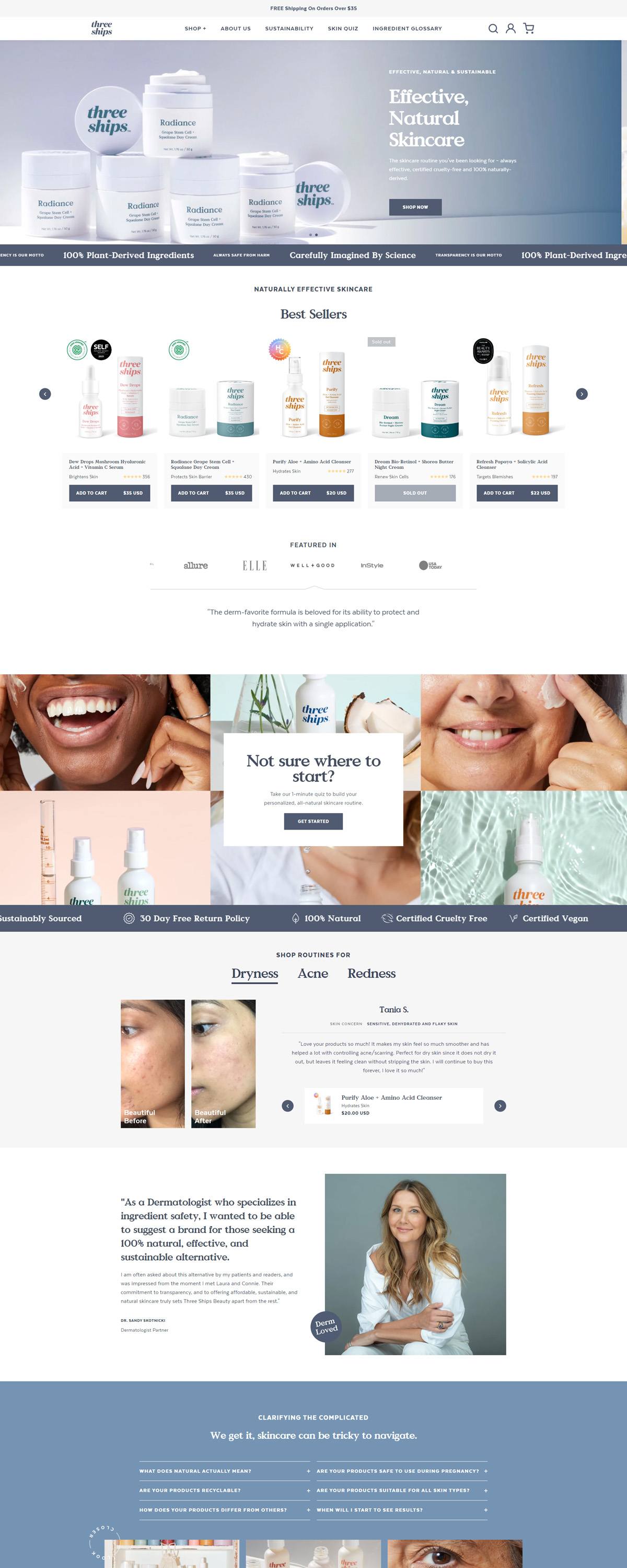 eCommerce website: Three Ships