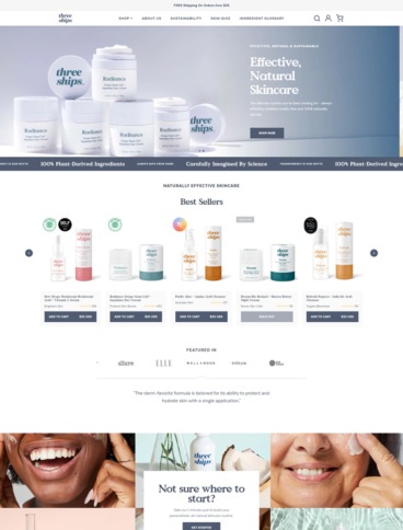 eCommerce website: Three Ships