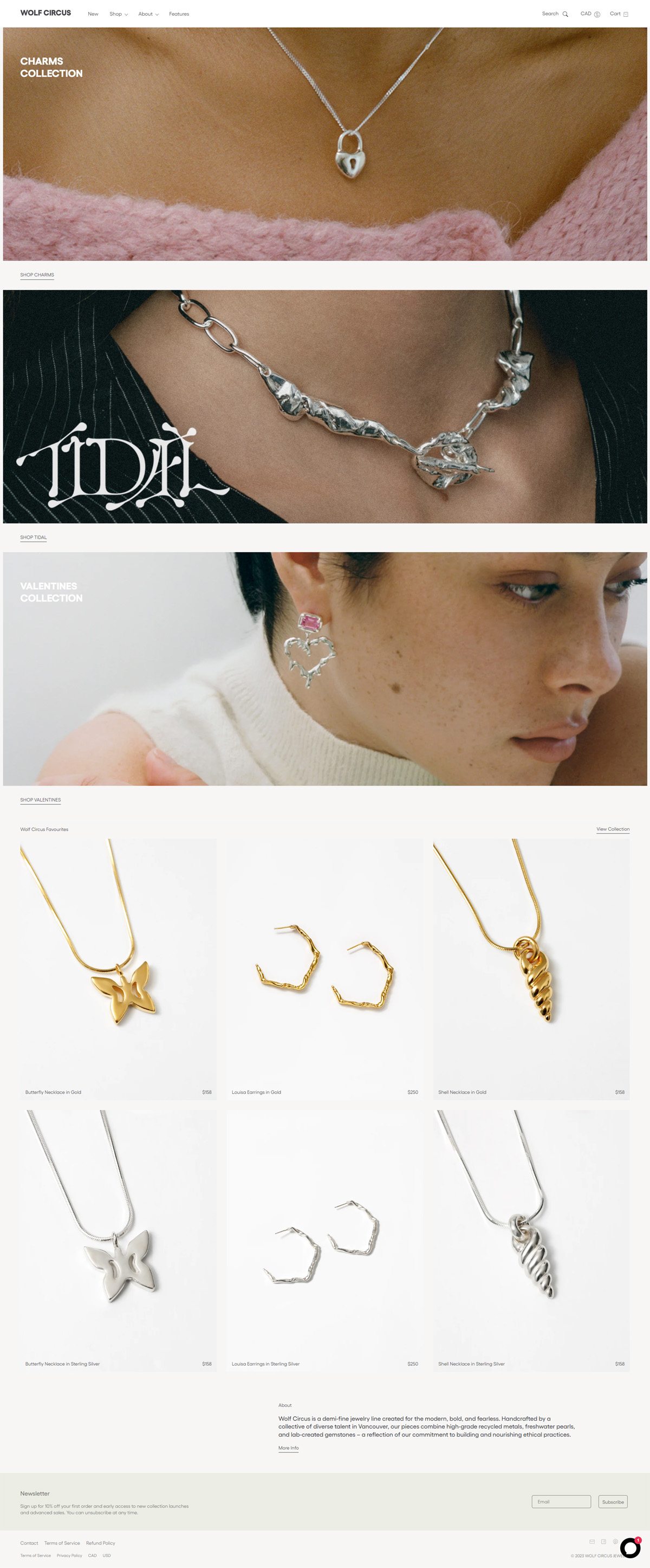 eCommerce website: Wolf Circus