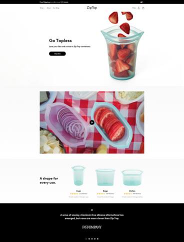 eCommerce website: Zip Top