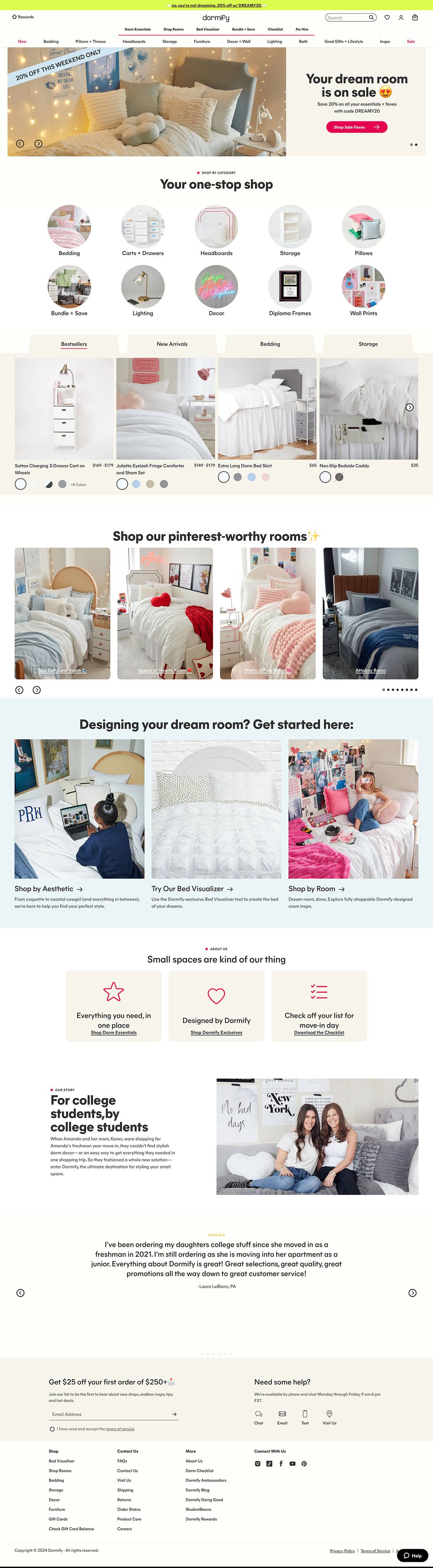 eCommerce website: Dormify