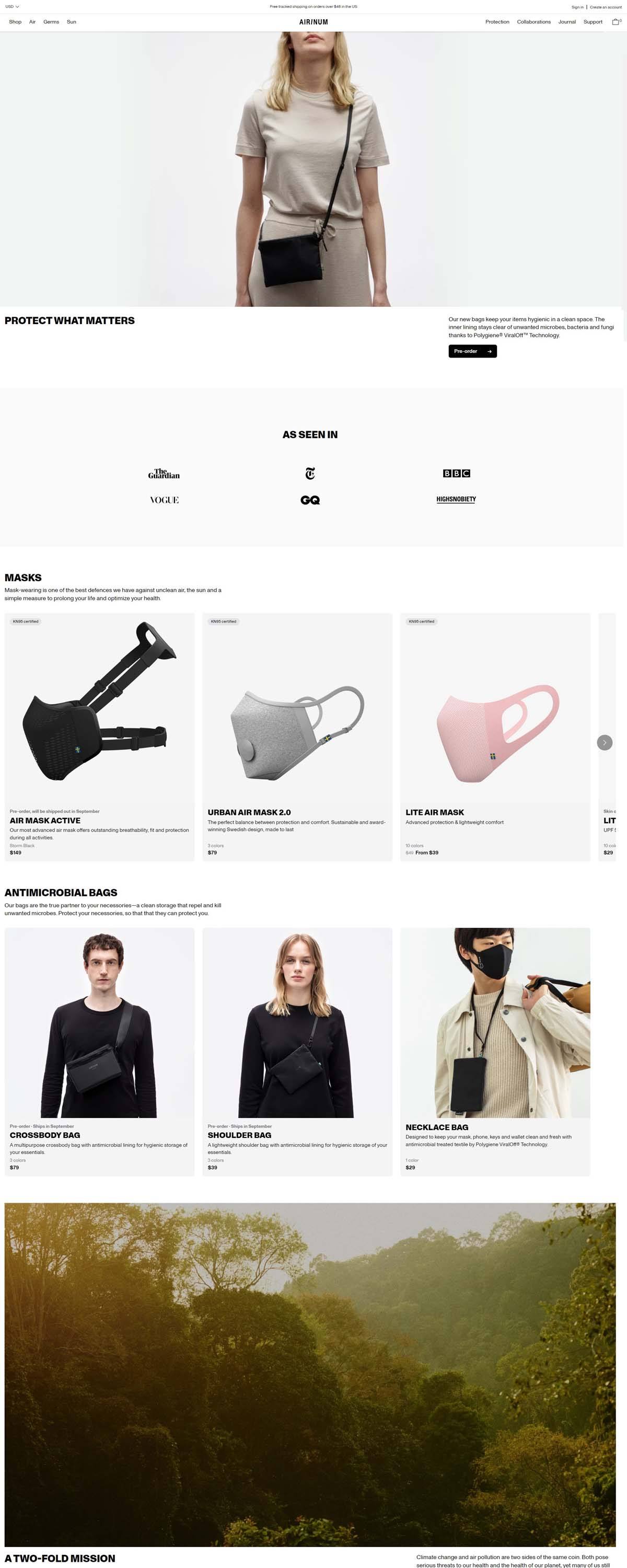 eCommerce website: Airinum