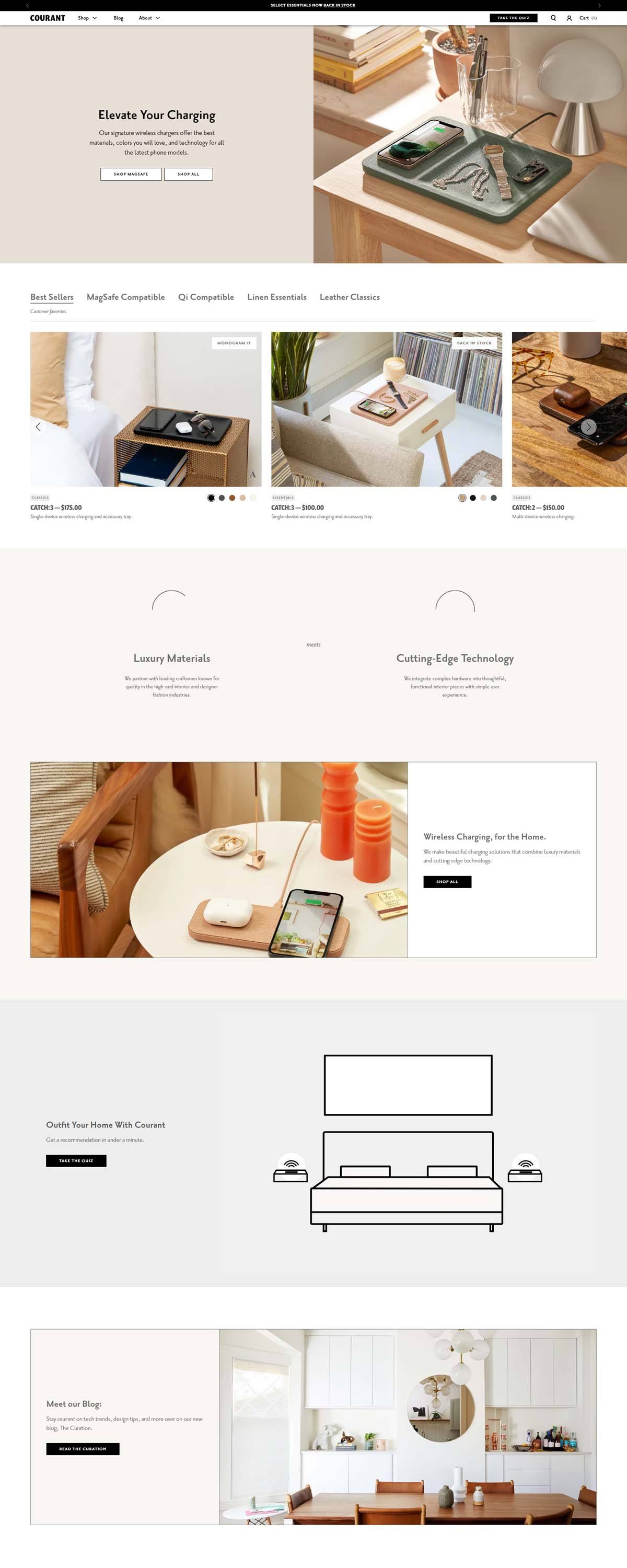 eCommerce website: Courant