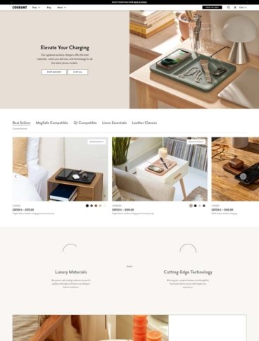 eCommerce website: Courant
