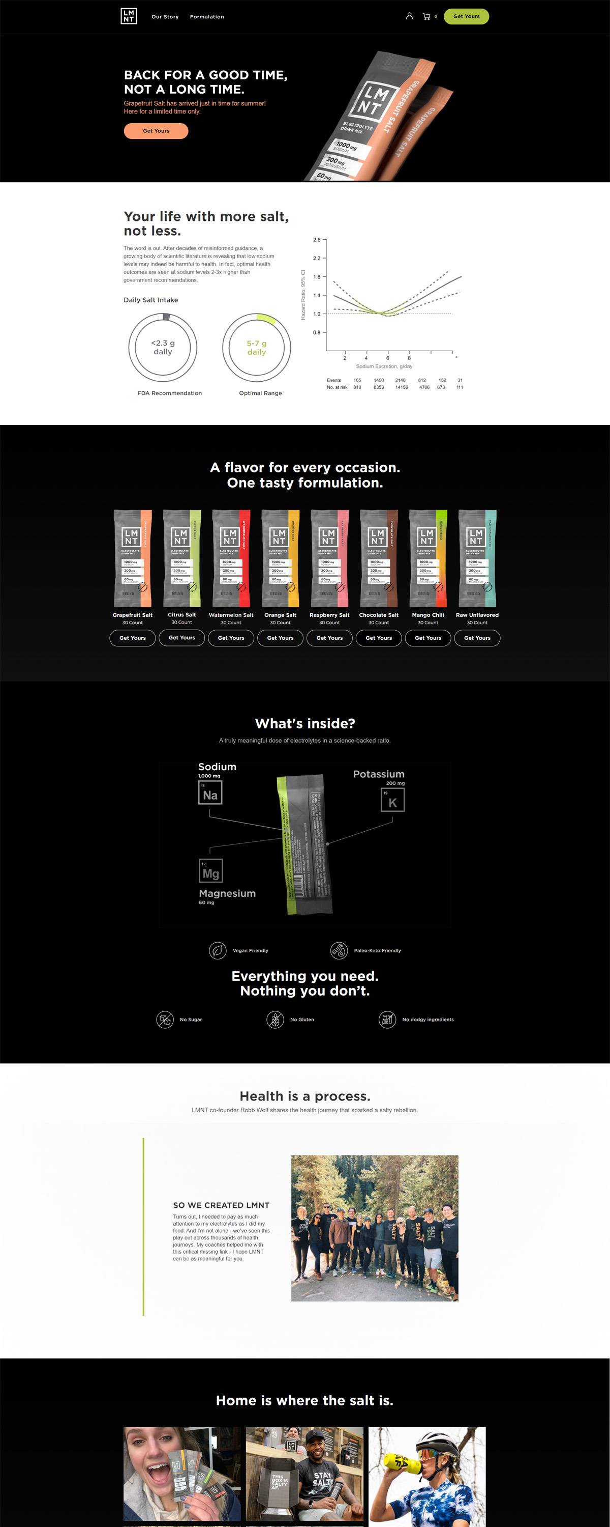 eCommerce website: Drink LMNT