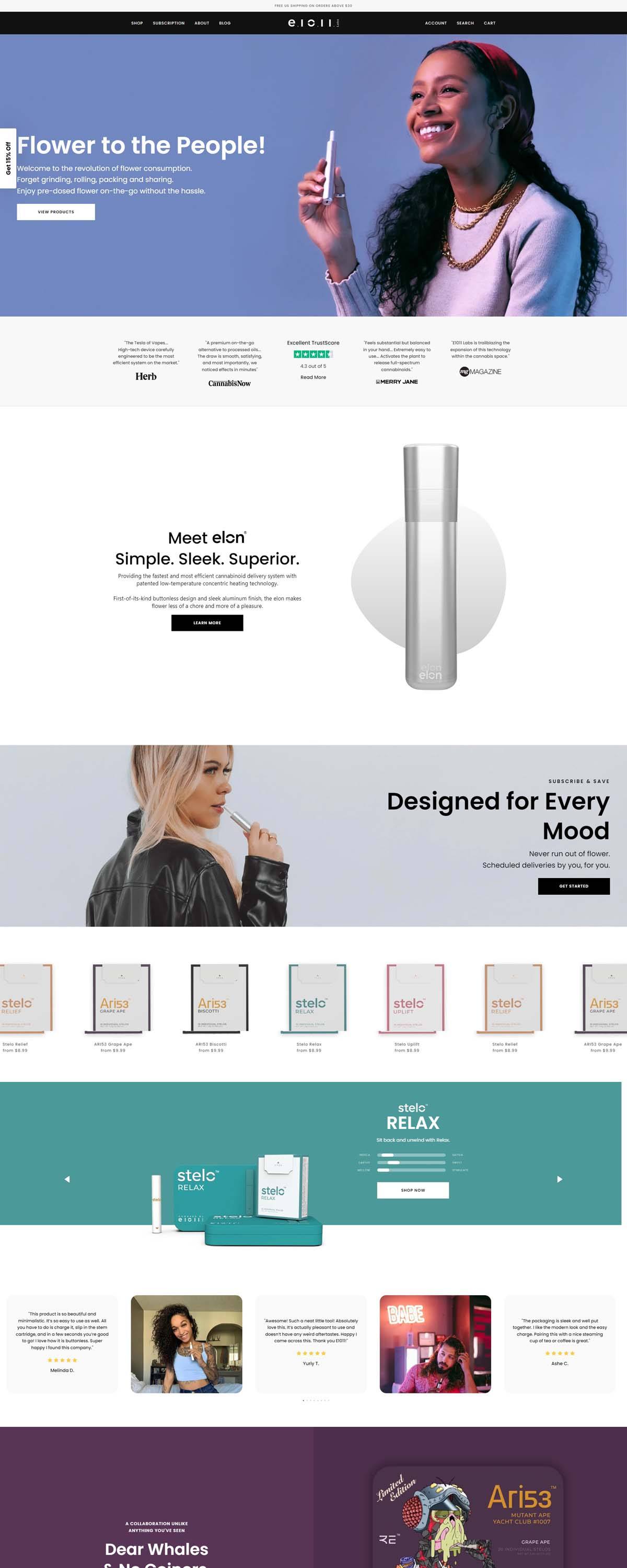 eCommerce website: E1011 Labs