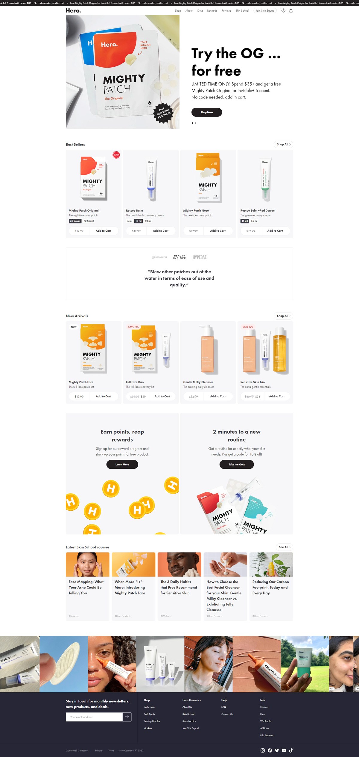 eCommerce website: Hero Cosmetics