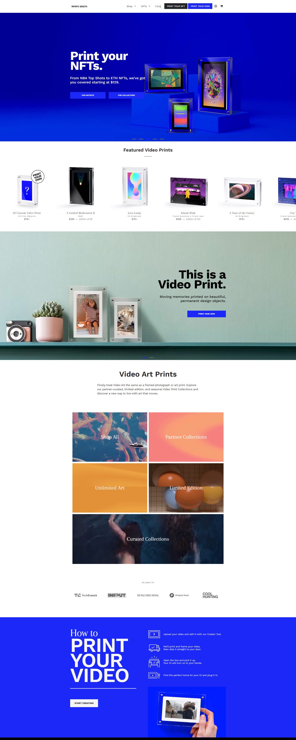 eCommerce website: Infinite Objects