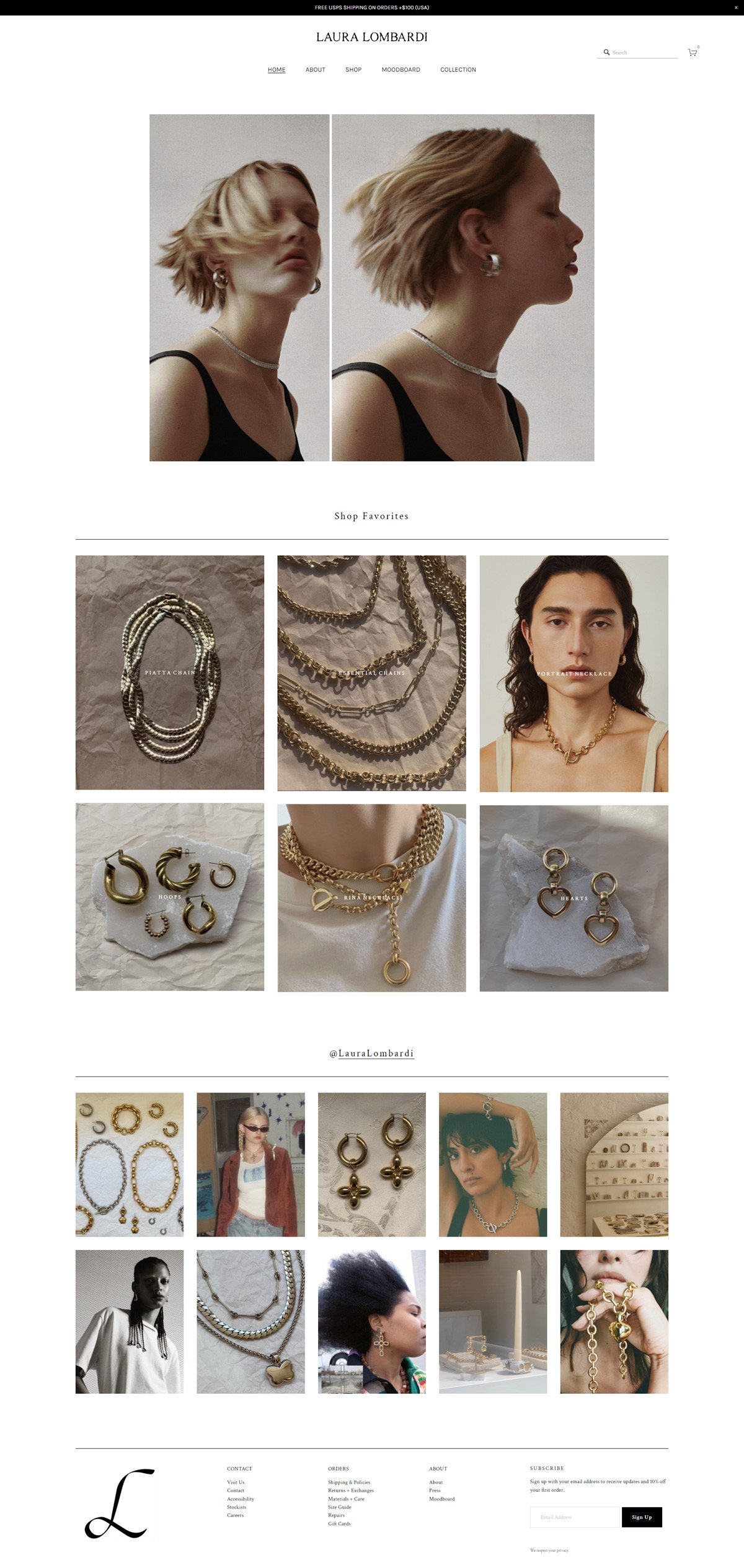 eCommerce website: Laura Lombardi
