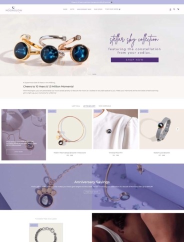 eCommerce website: Moonglow