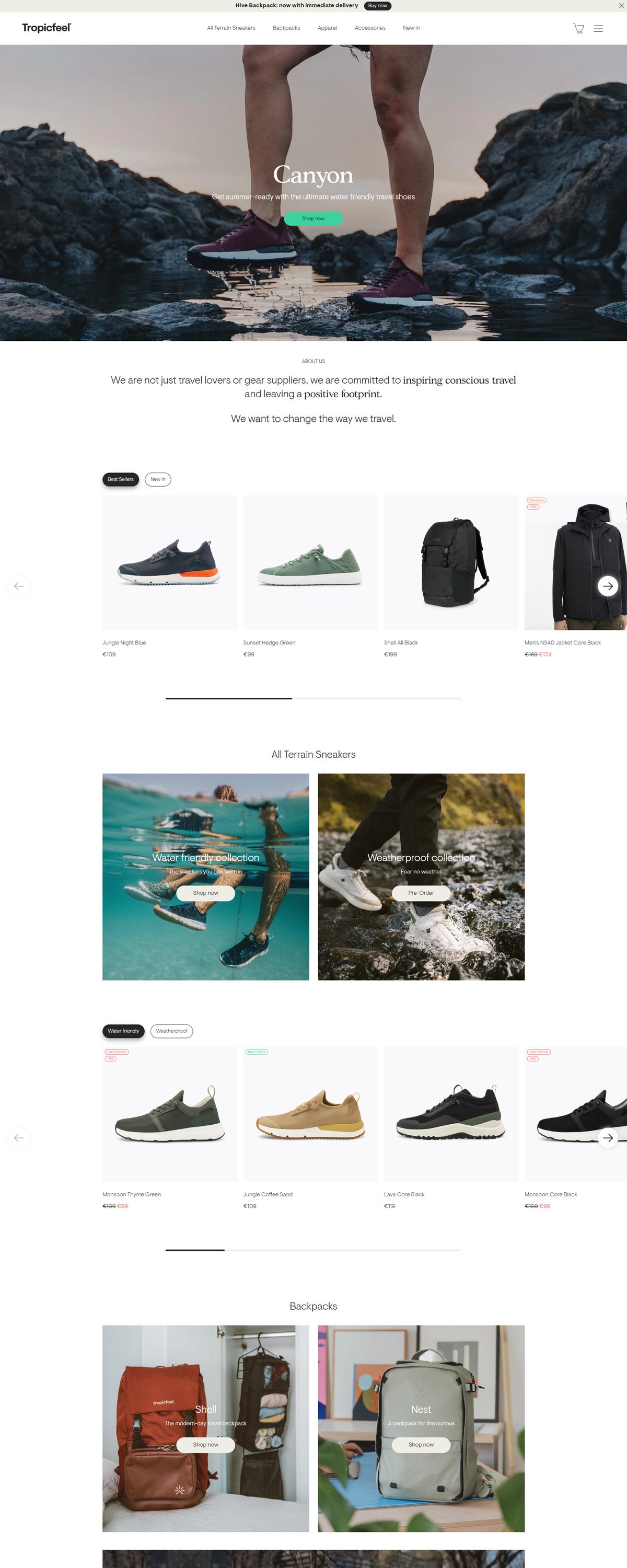 eCommerce website: Tropicfeel